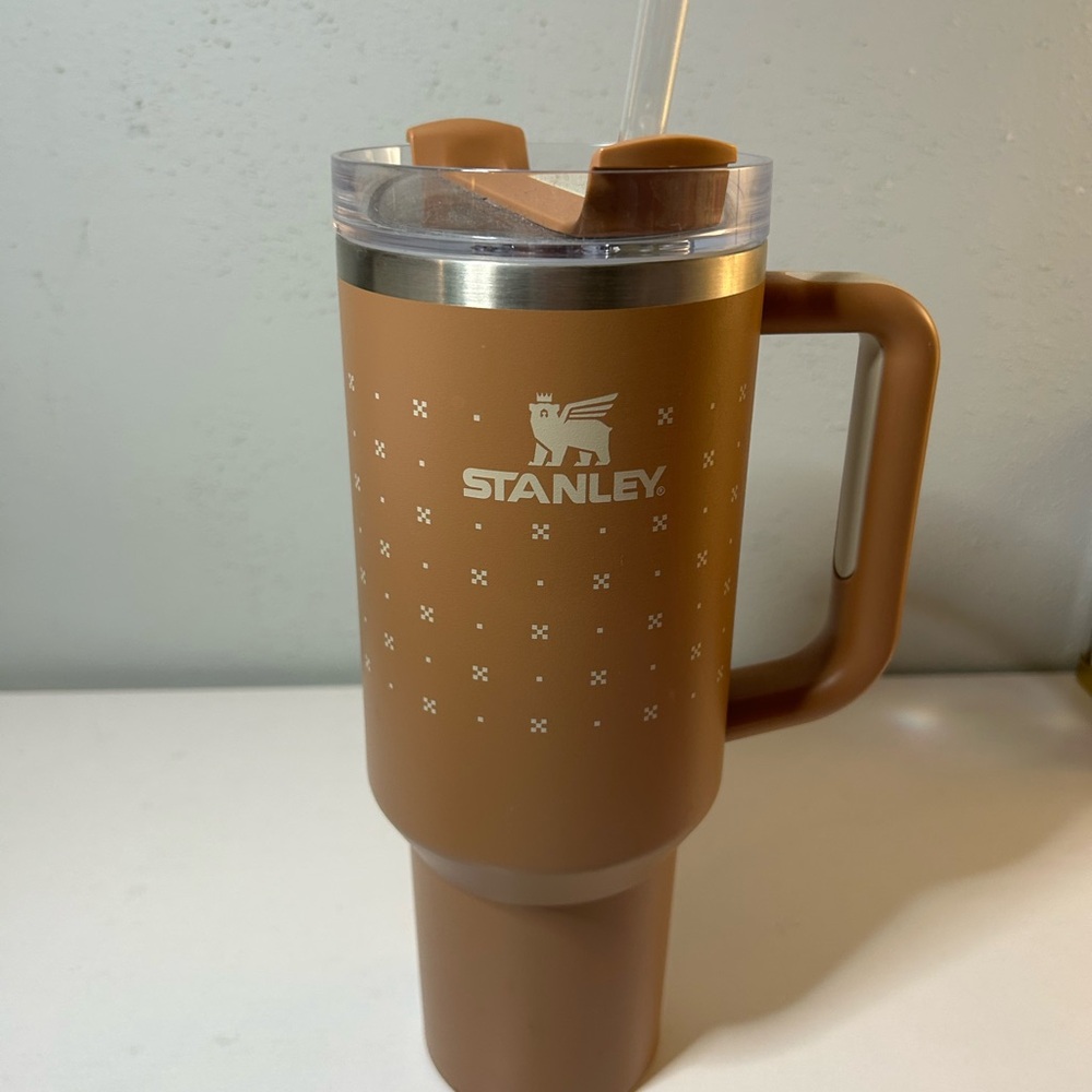 Stanley Copper Tumbler with Handle and Straw